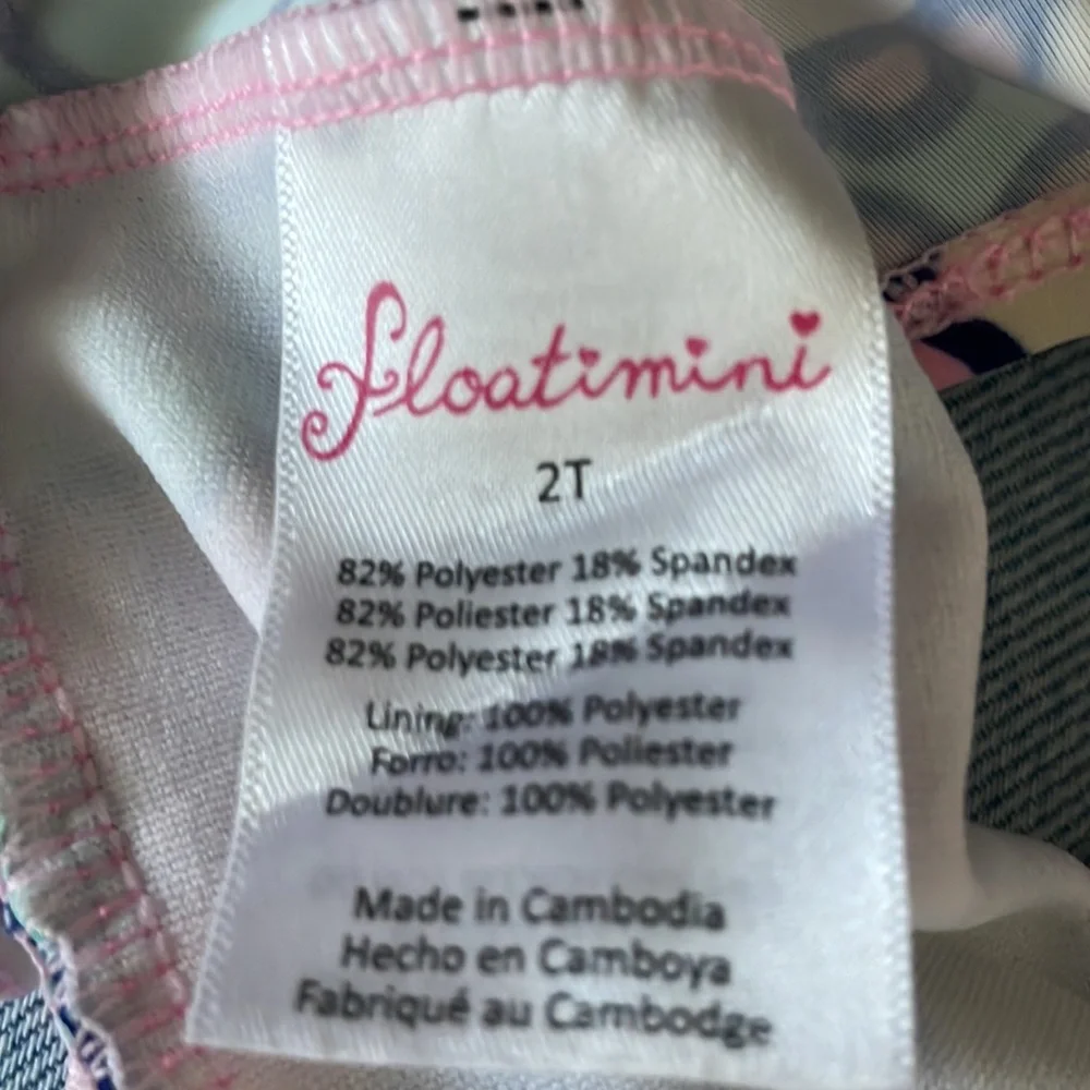 Floatimini Floral Swimsuit 2T NWT Pink Blue Ruffle Tankini UPF 50+